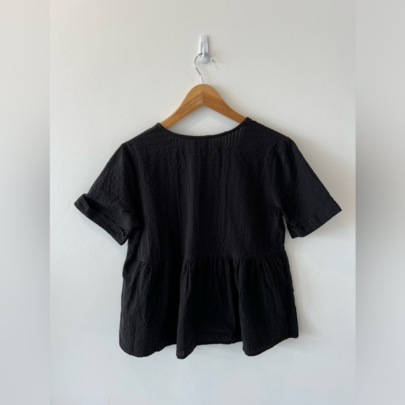 ASOS Black Poplin Button Up T Shirt Blouse. Size Small. - Picture 2 of 3